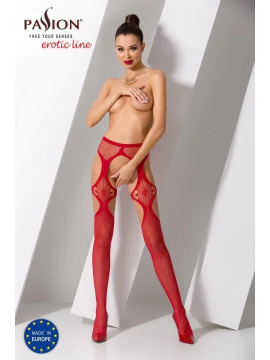Ouvert Strumpfhose S023 Rot von Passion Erotic Line