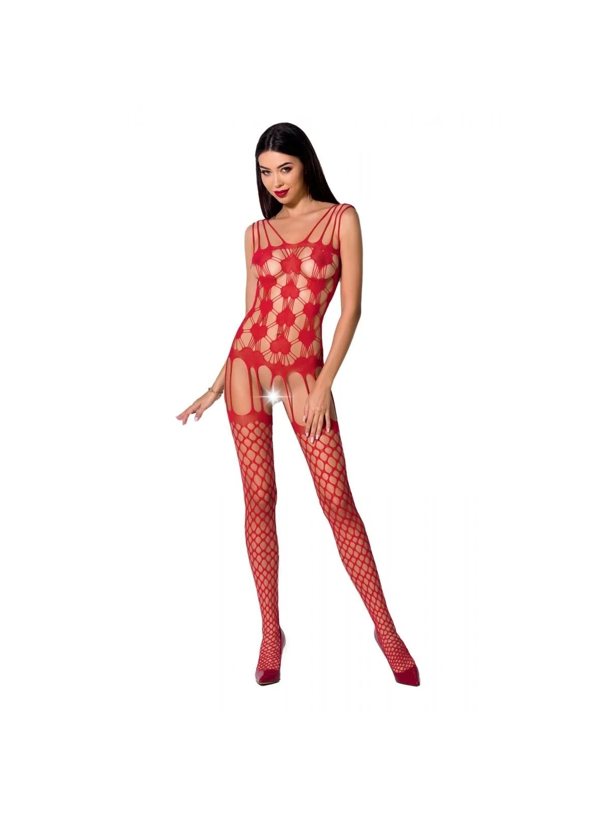Roter Ouvert Bodystocking Bs067 von Passion