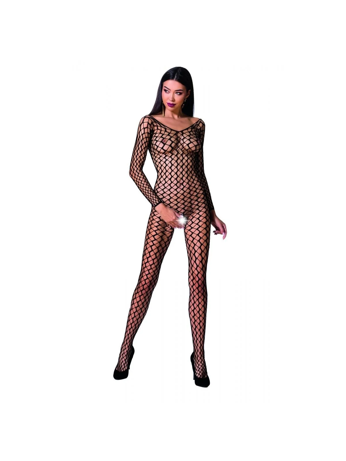 Schwarzer Ouvert Bodystocking Bs068 von Passion