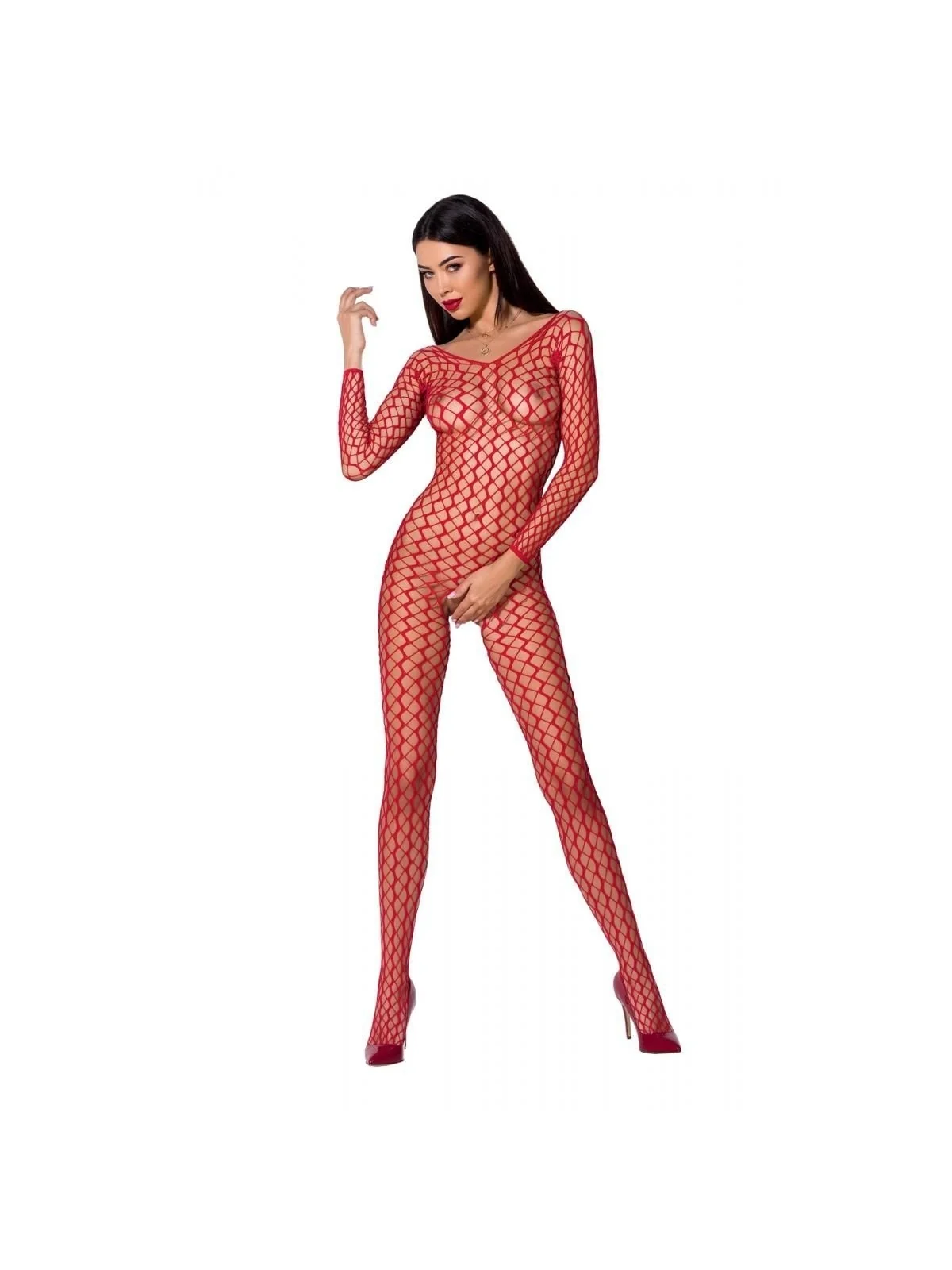 Roter Ouvert Bodystocking Bs068 von Passion