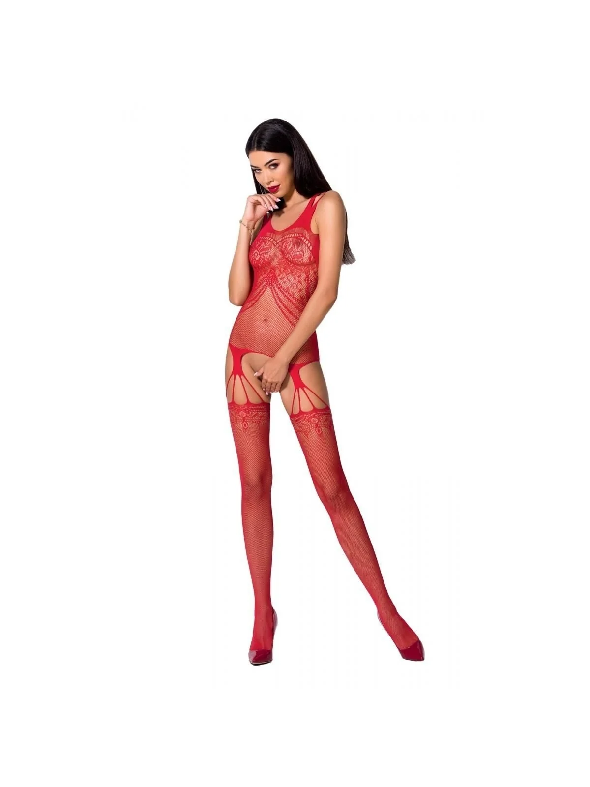 Roter Ouvert Bodystocking Bs070 von Passion