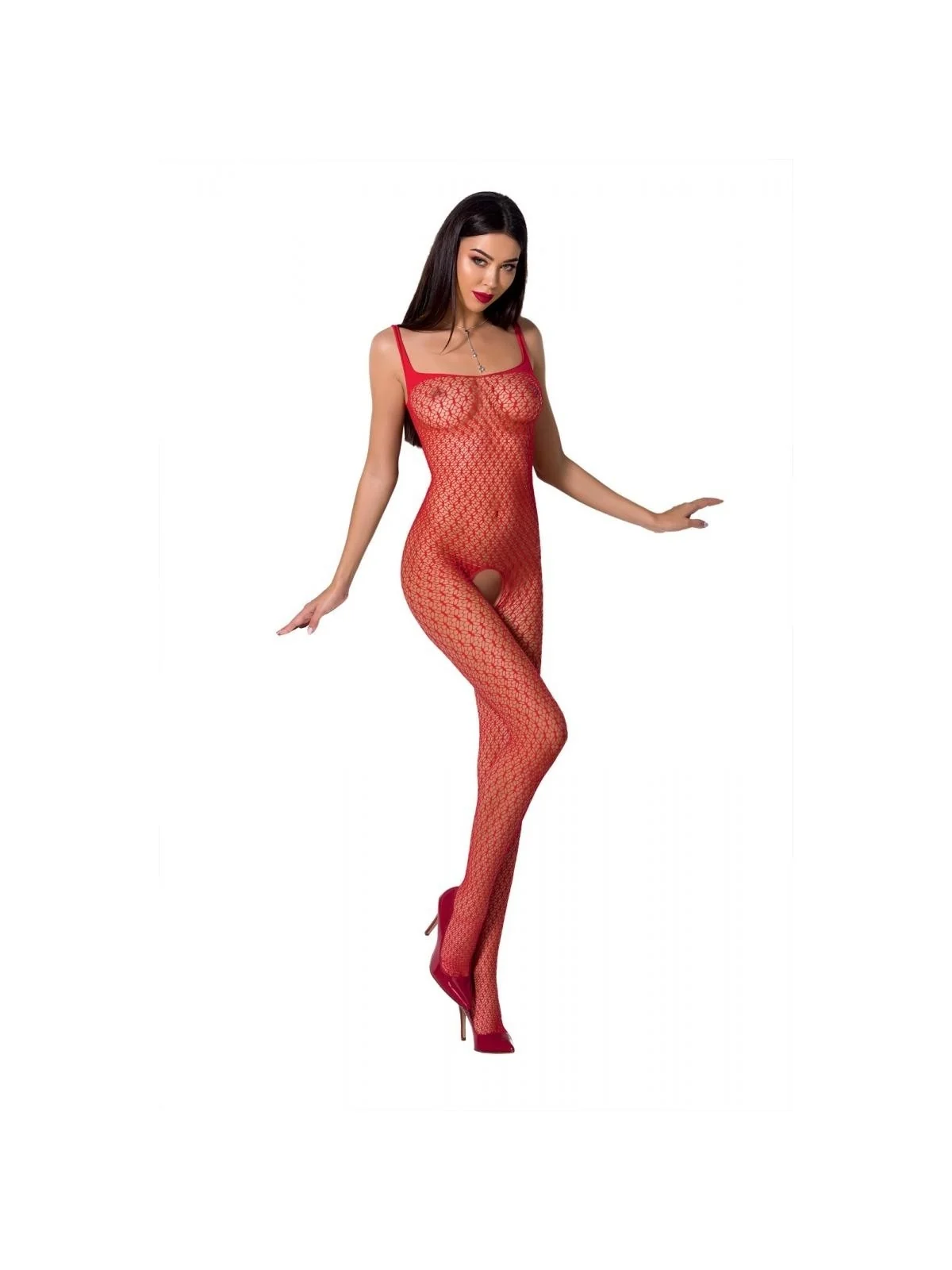 Roter Ouvert Bodystocking Bs071 von Passion