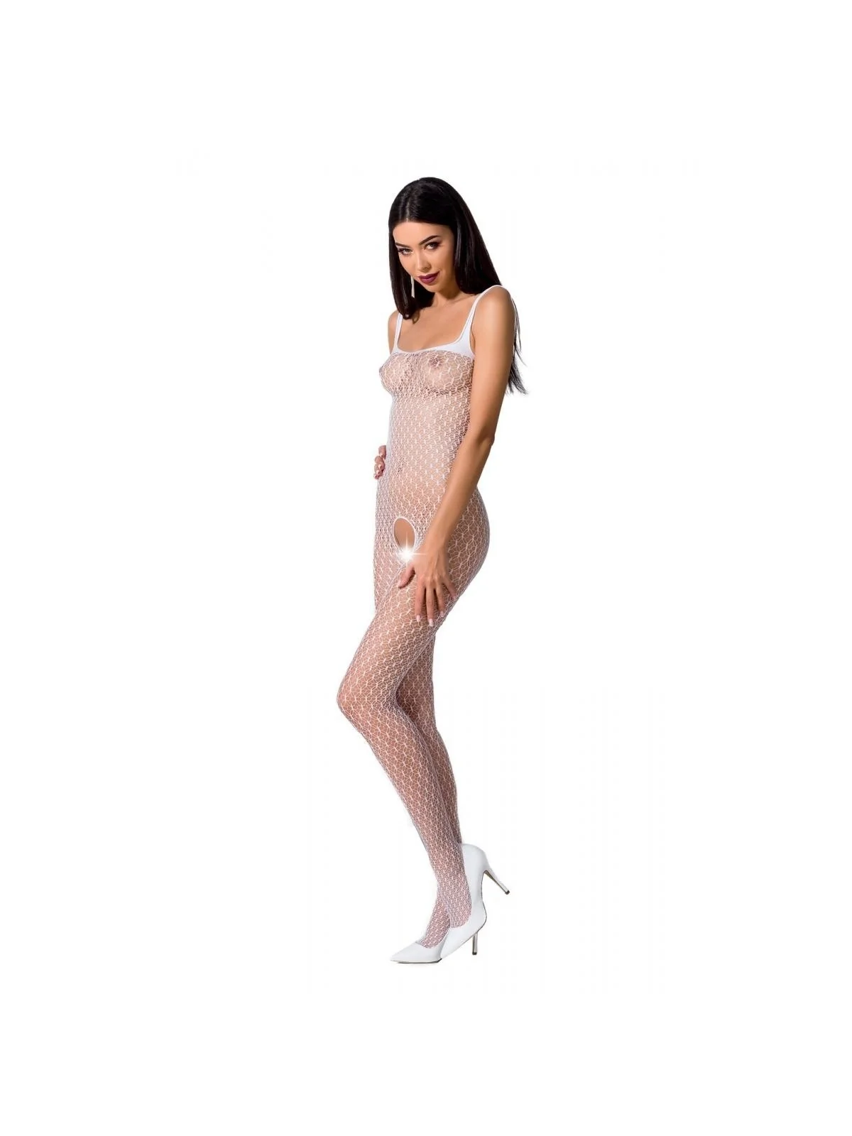 Weißer Ouvert Bodystocking Bs071 von Passion