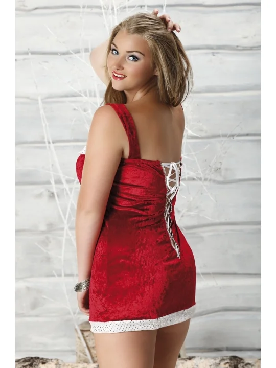 Rotes Weihnachtskleid Caramella, mit Rückenschnürung von Andalea Dessous