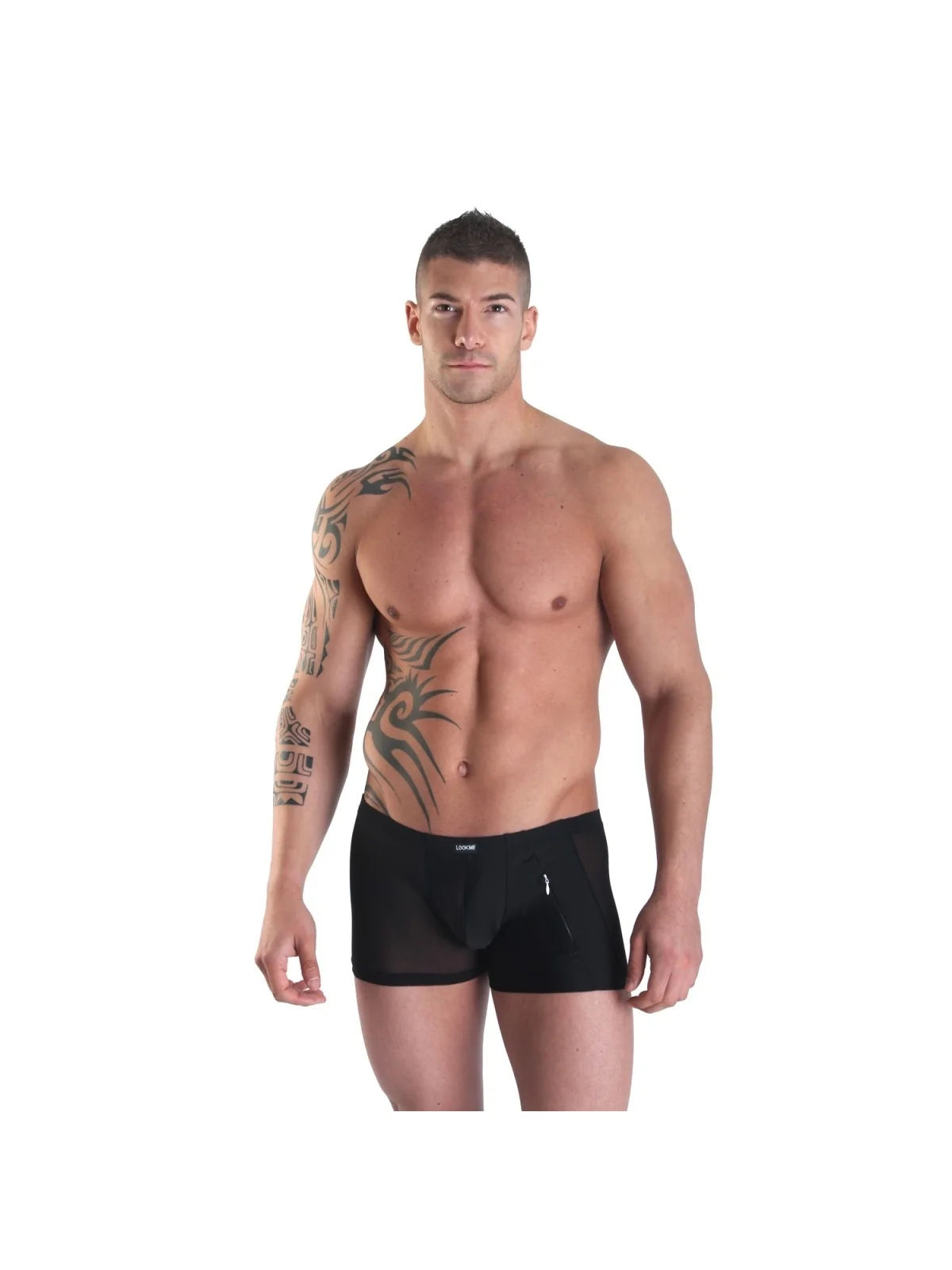 Schwarzer Herren Boxer Open Heart von Look Me