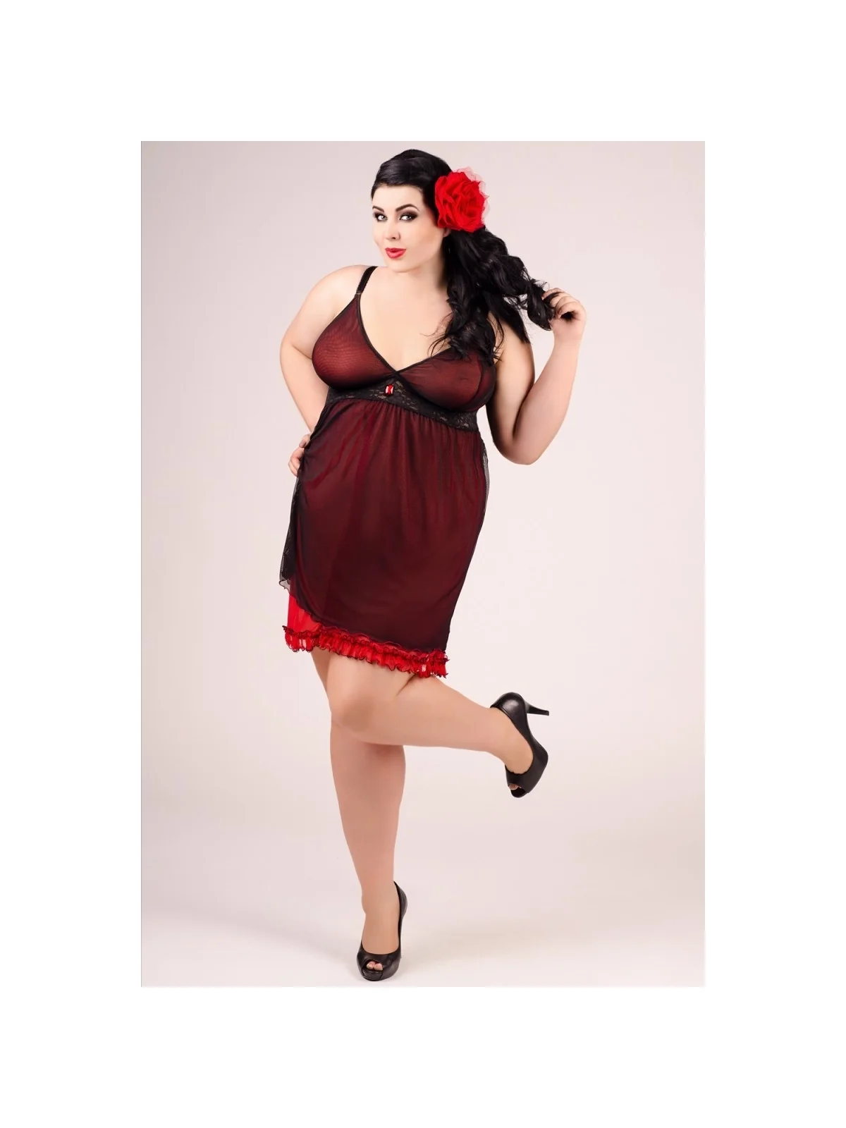 Schwarz/Rotes Chemise E/2011 von Andalea Dessous