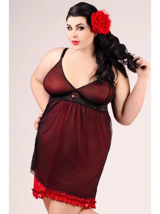 Schwarz/Rotes Chemise E/2011 von Andalea Dessous