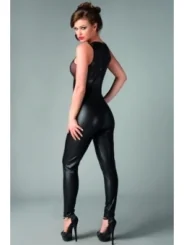 Schwarzes Wetlook Catsuit Demi von Meseduce