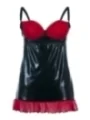 Schwarzes Wetlook Chemise Sb/1011 Sexy Base Kollektion von Andalea