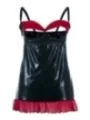 Schwarzes Wetlook Chemise Sb/1011 Sexy Base Kollektion von Andalea