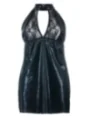 Schwarzes Wetlook Chemise Sb/1001 Sexy Base Kollektion von Andalea