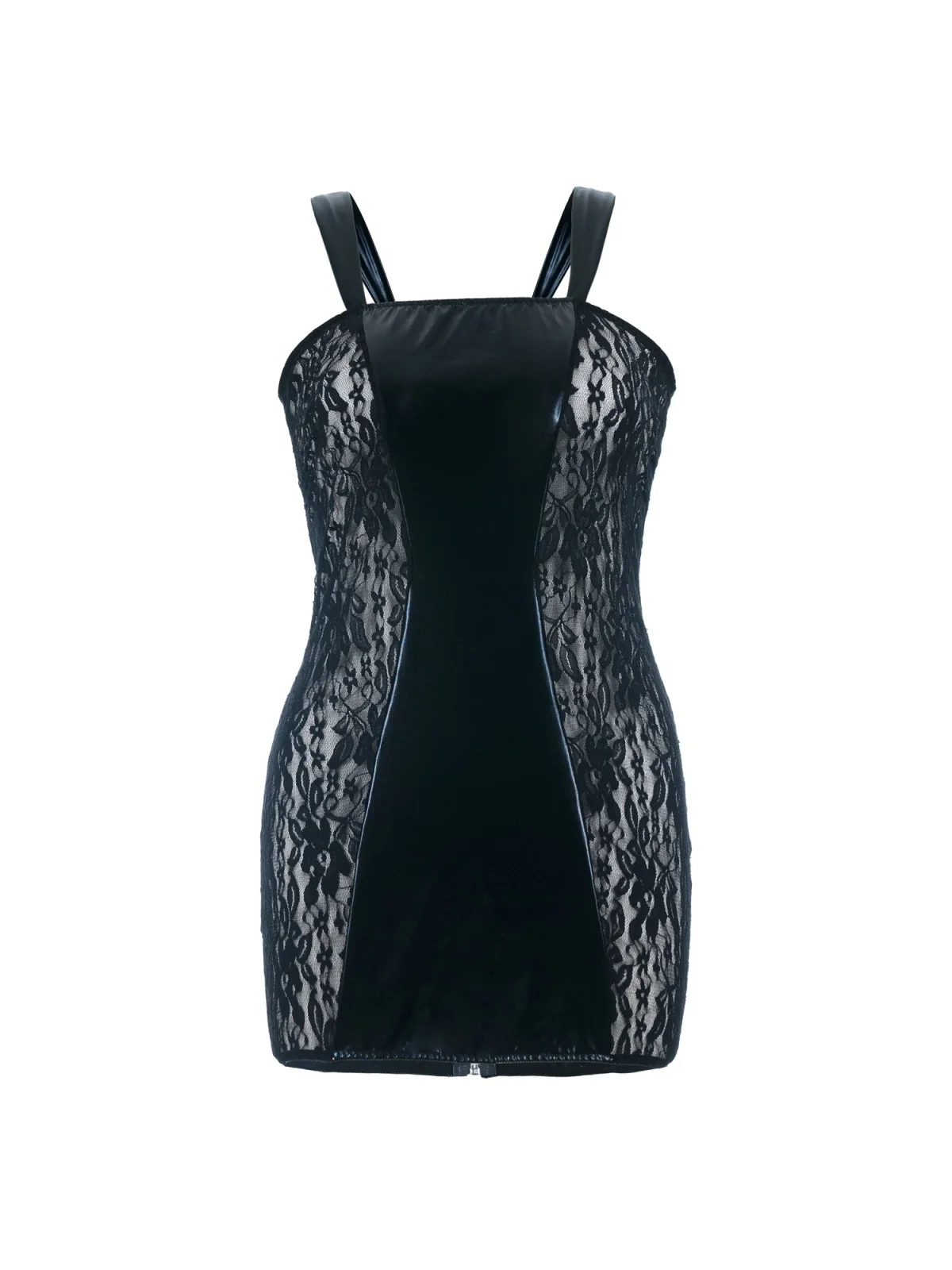 Schwarzes Wetlook Chemise Sb/1004 Sexy Base Kollektion von Andalea