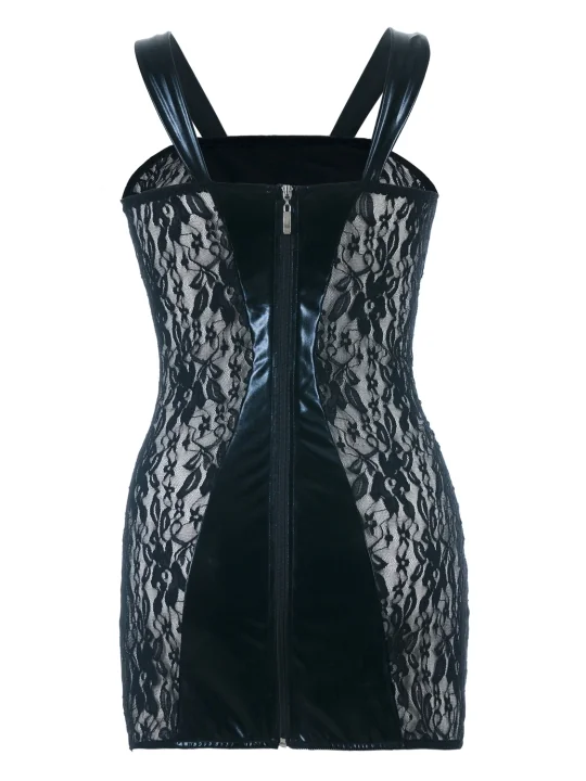 Schwarzes Wetlook Chemise Sb/1004 Sexy Base Kollektion von Andalea