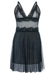 Schwarzes Chemise Sb/1010 Sexy Base Kollektion von Andalea