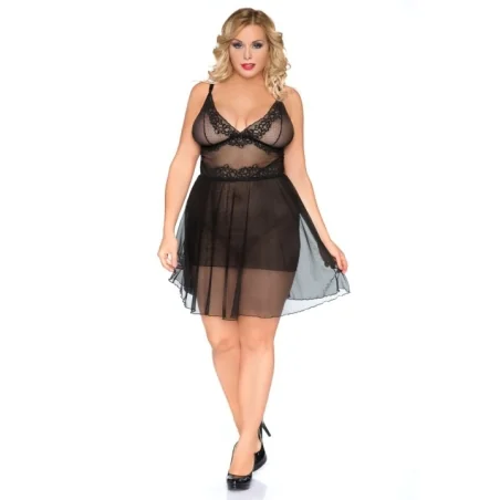 Schwarzes Chemise Sb/1010 Sexy Base Kollektion By Andalea