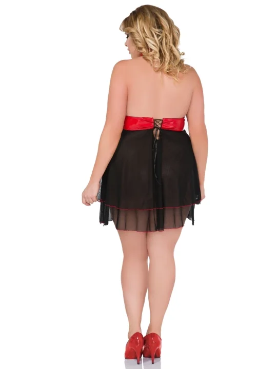 Schwarz/Rotes Chemise Z/5026 von Andalea