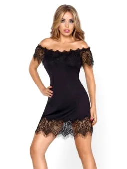 Schwarzes Briona Chemise + String von Hamana