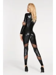 Schwarzes Wetlook Catsuit Chancay von 7-Heaven