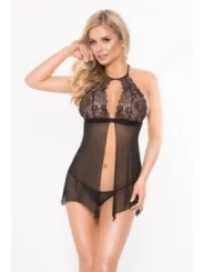 Schwarzes Chemise 1871 von Softline Romanitc Collection