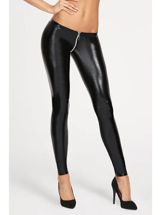 Schwarze Wetlook Leggings Valera von 7-Heaven