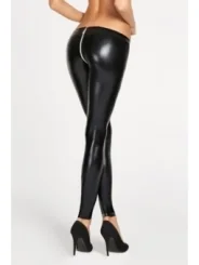 Schwarze Wetlook Leggings Valera von 7-Heaven