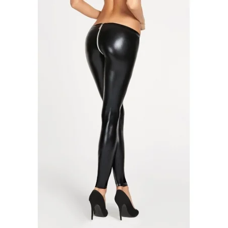 Schwarze Wetlook Leggings Valera von 7-Heaven