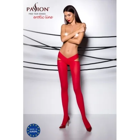 Ouvert Strumpfhose Ti Open 005 Rot von Passion Erotic Line