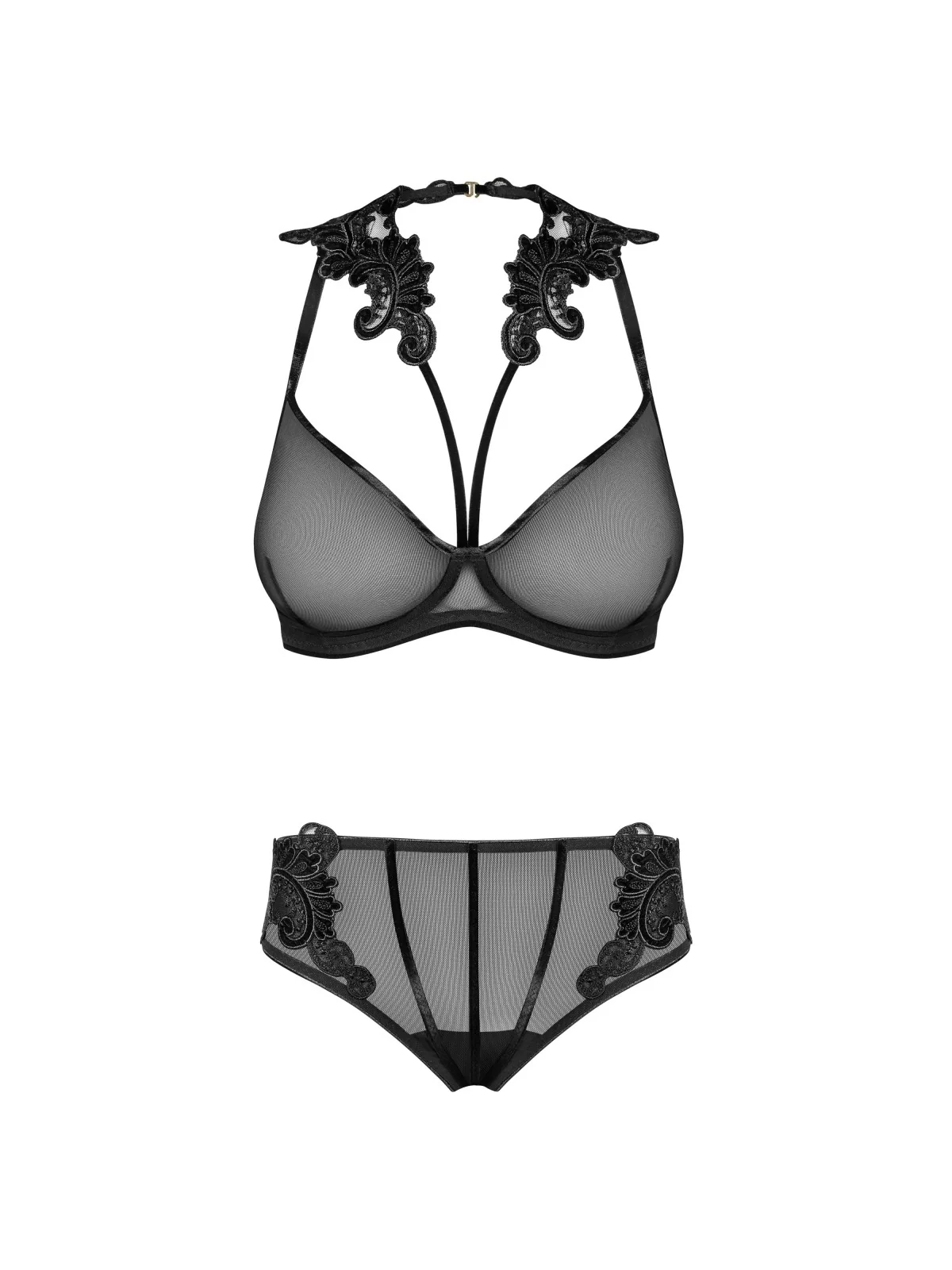 Set aus Bügel-Bh mit Stickerei und Panty 171818 von Petite Noir