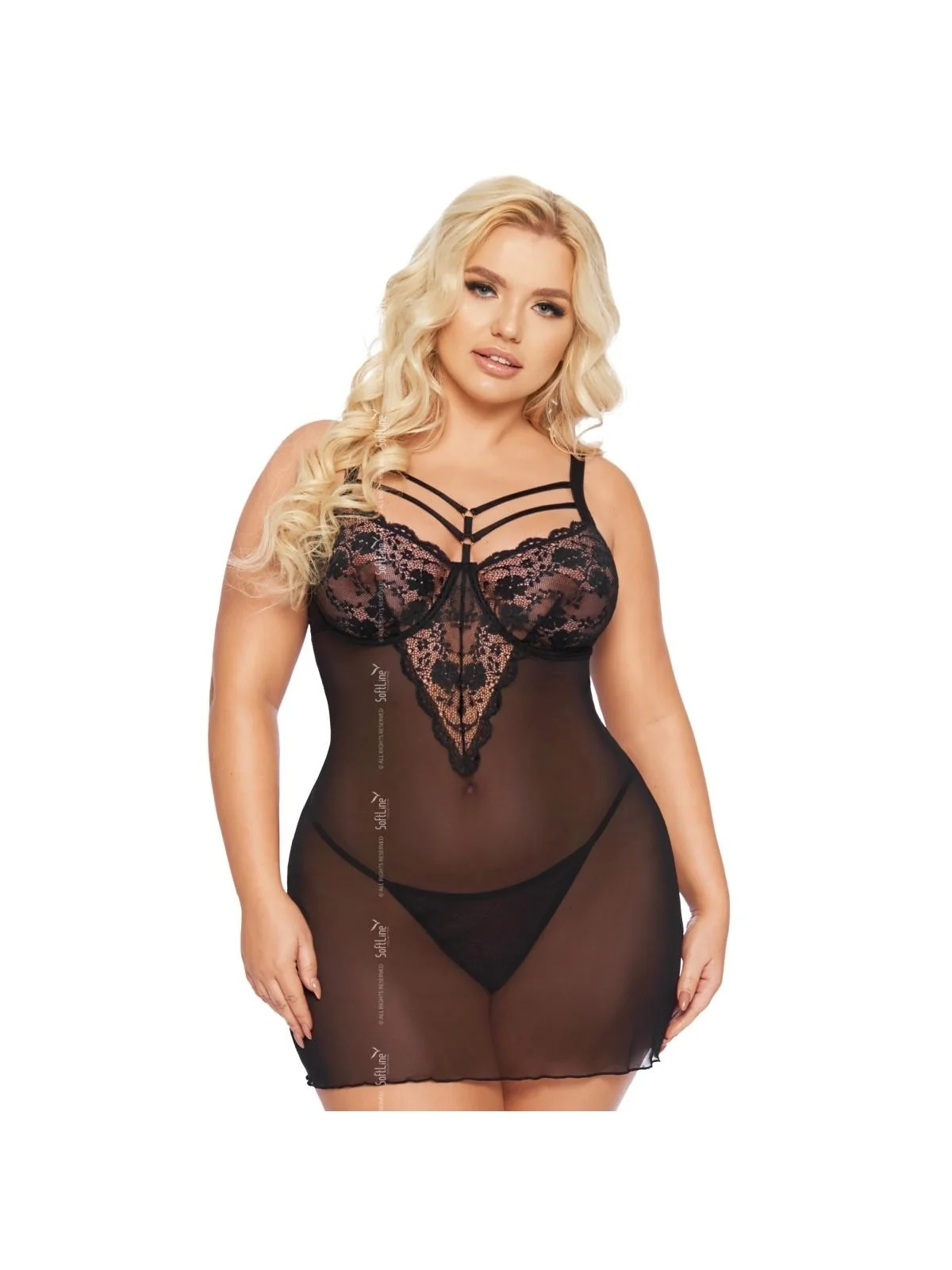 Schwarzes Chemise 1890 von Softline Plus Size Collection