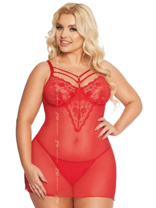 Rotes Chemise 1890 von Softline Plus Size Collection