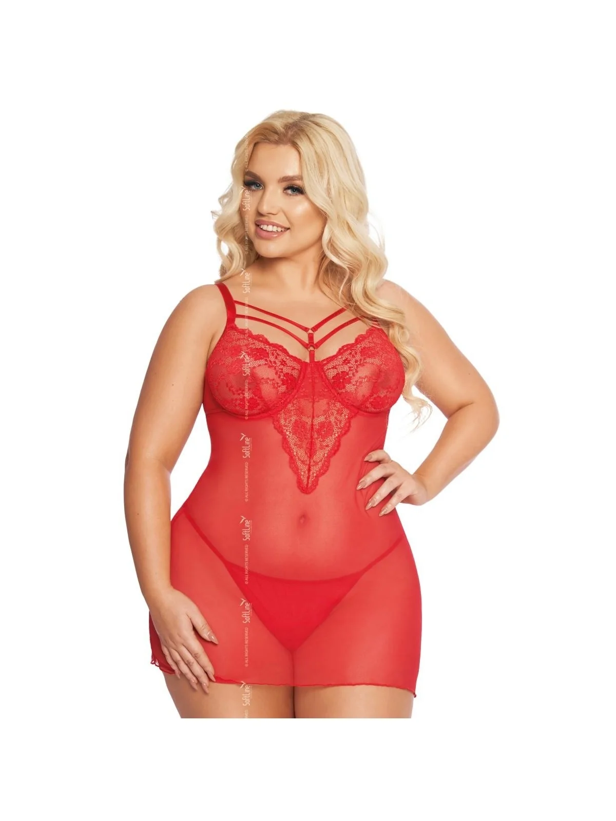 Rotes Chemise 1890 von Softline Plus Size Collection