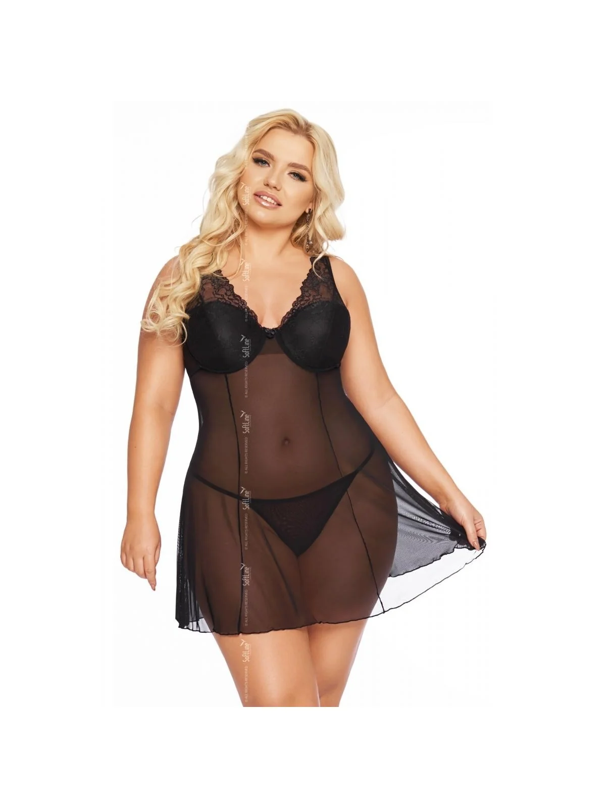 Schwarzes Chemise 1892 von Softline Pluse Size Collection