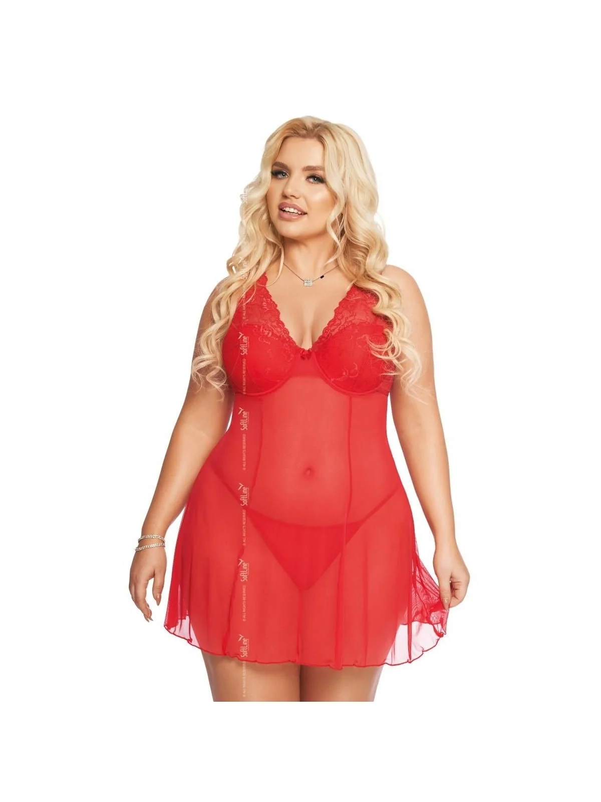 Rotes Chemise 1892 von Softline Pluse Size Collection