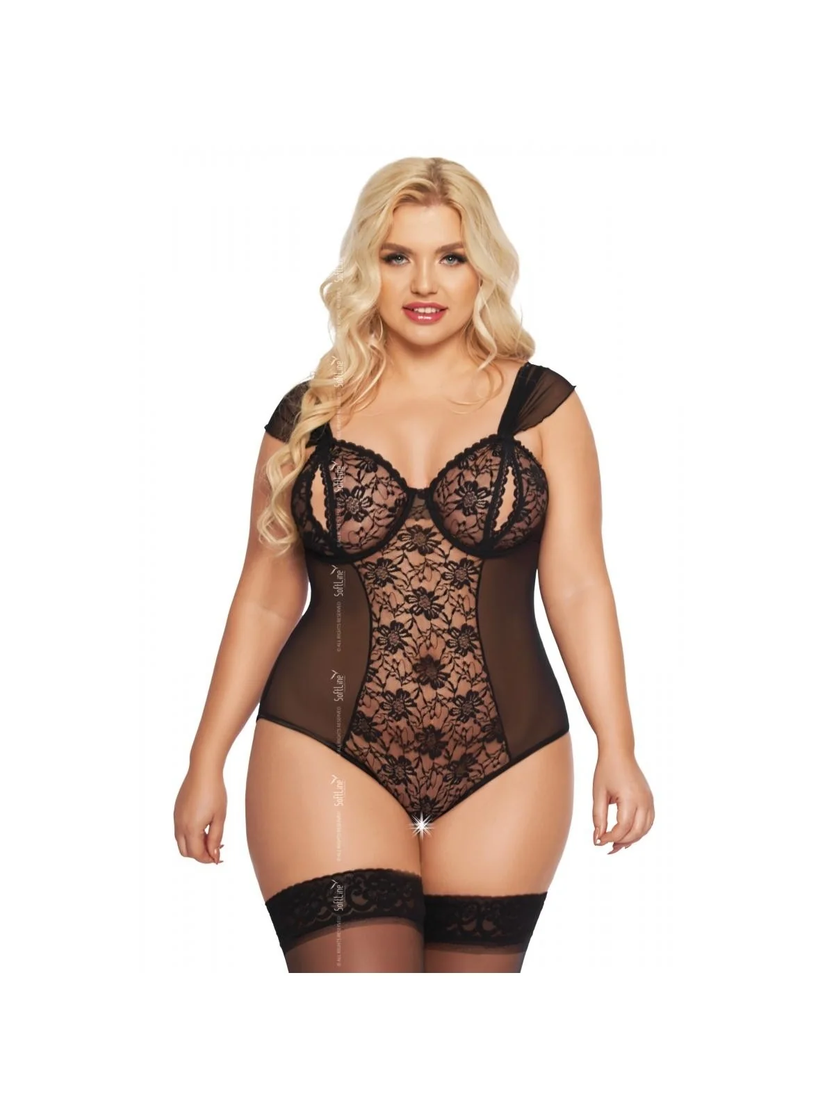 Schwarzer Body Ouvert 1901 von Softline Plus Size Collection