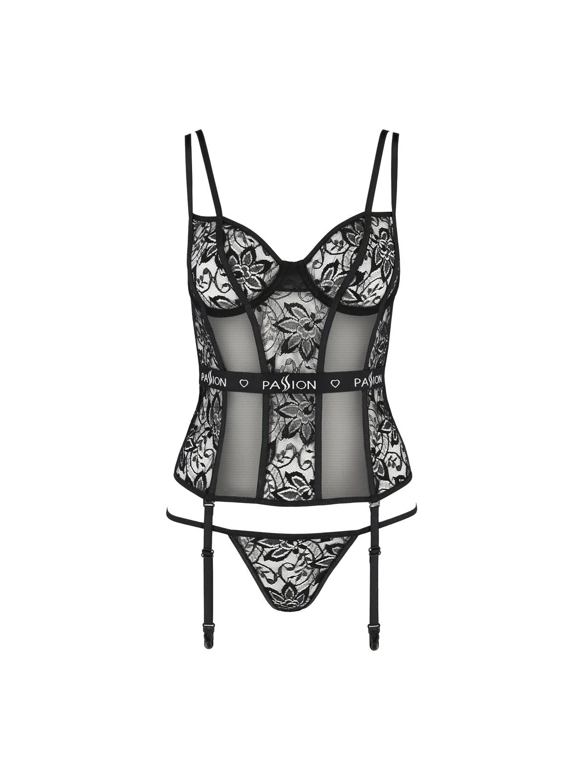 Schwarzes Strapshemd Pa595648 von Passion Devil Collection