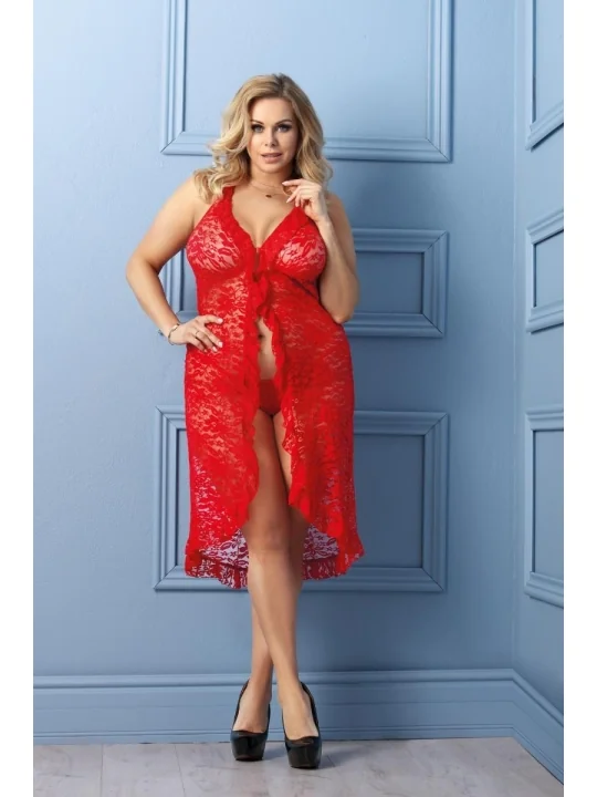 Rotes Langes Kleid Aa052066 von Anais Apparel Plus Size