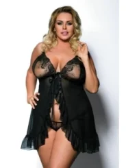 Schwarzes Babydoll Aa051289 von Anais Apparel Plus Size