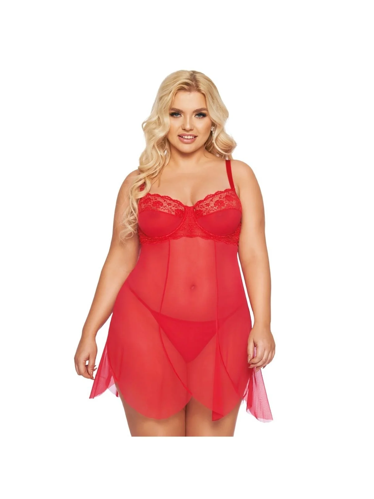 Rotes Chemise 1895 von Softline Pluse Size Collection