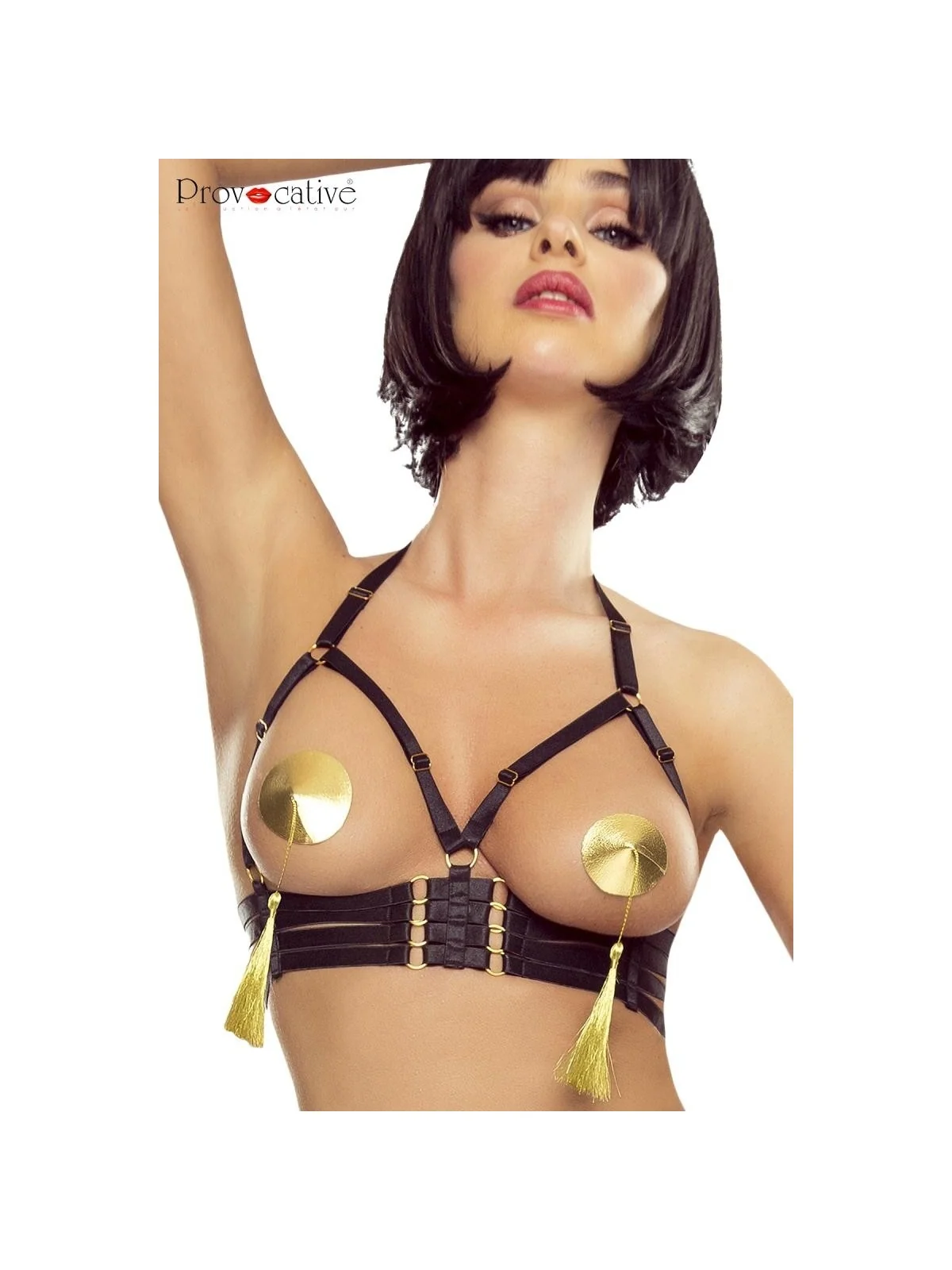 Schwarzer Harness Bra Pr1632 von Provocative