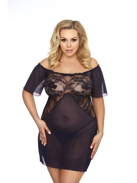 Schwarz/Dunkelblaues Chemise Aa051957 von Anais Apparel Plus Size