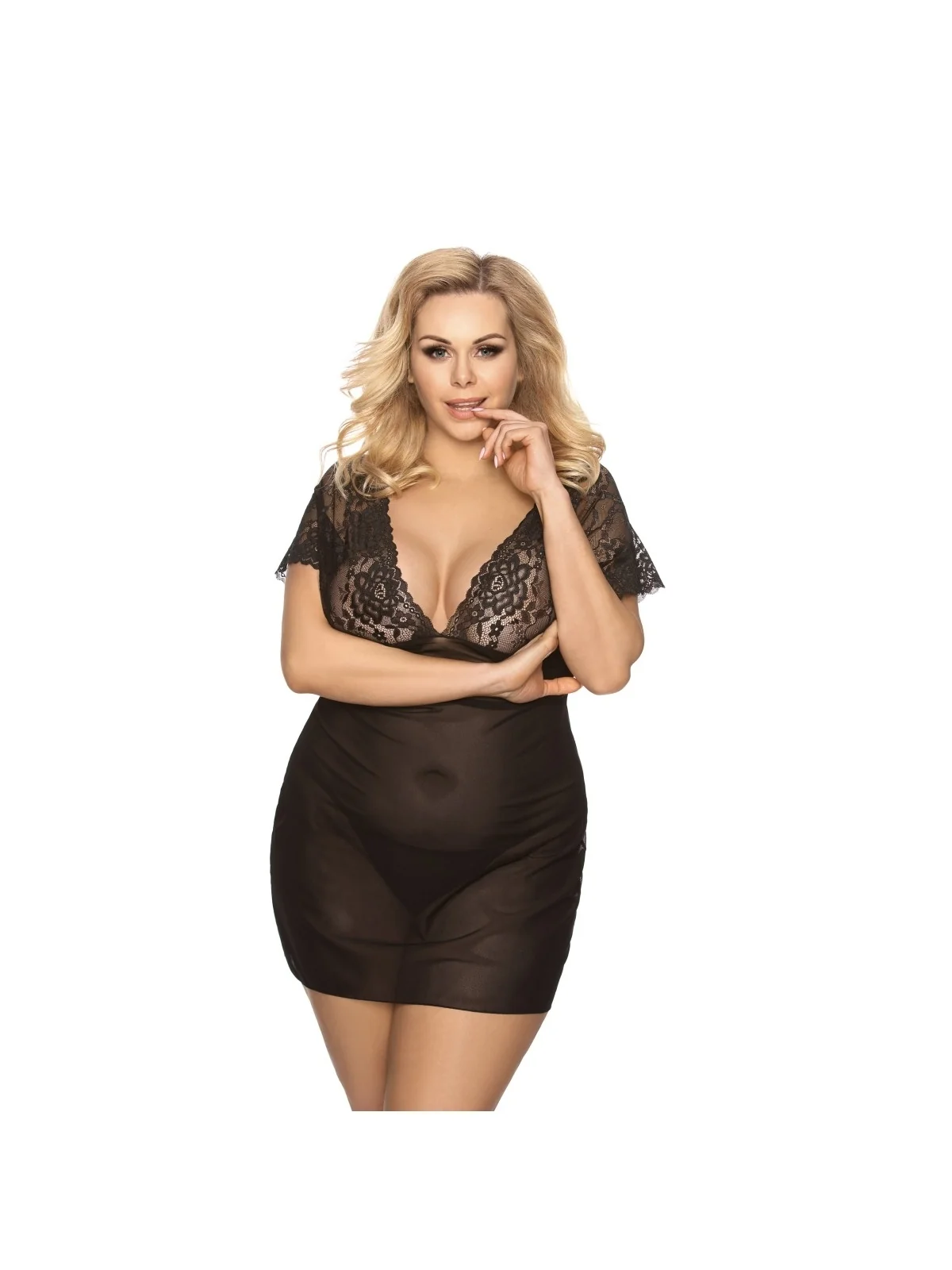 Schwarzes Chemise Aa052102 von Anais Apparel Plus Size