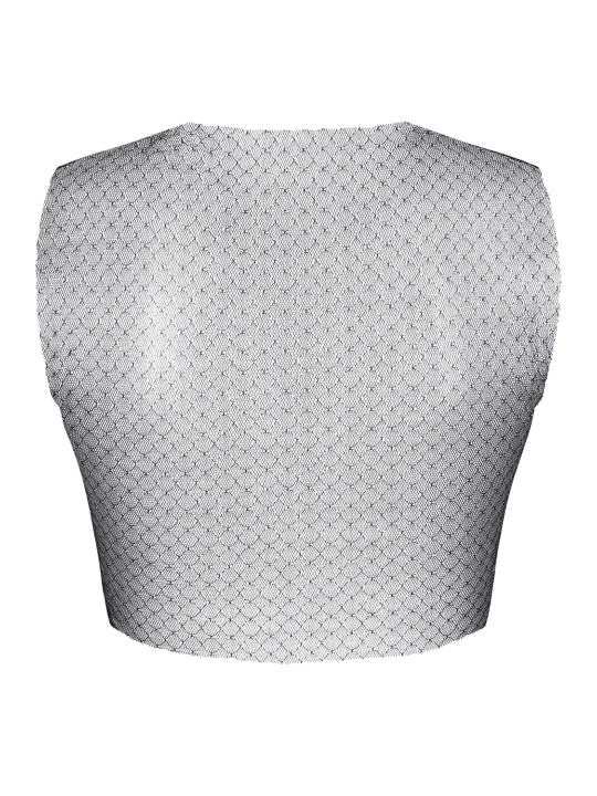 Schwarz/Silbernes Top Storsola001 von Demoniq Silver Touch Collection