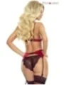 3-Teilges Schwarz/Rotes Sexy Volupte Set von Provocative