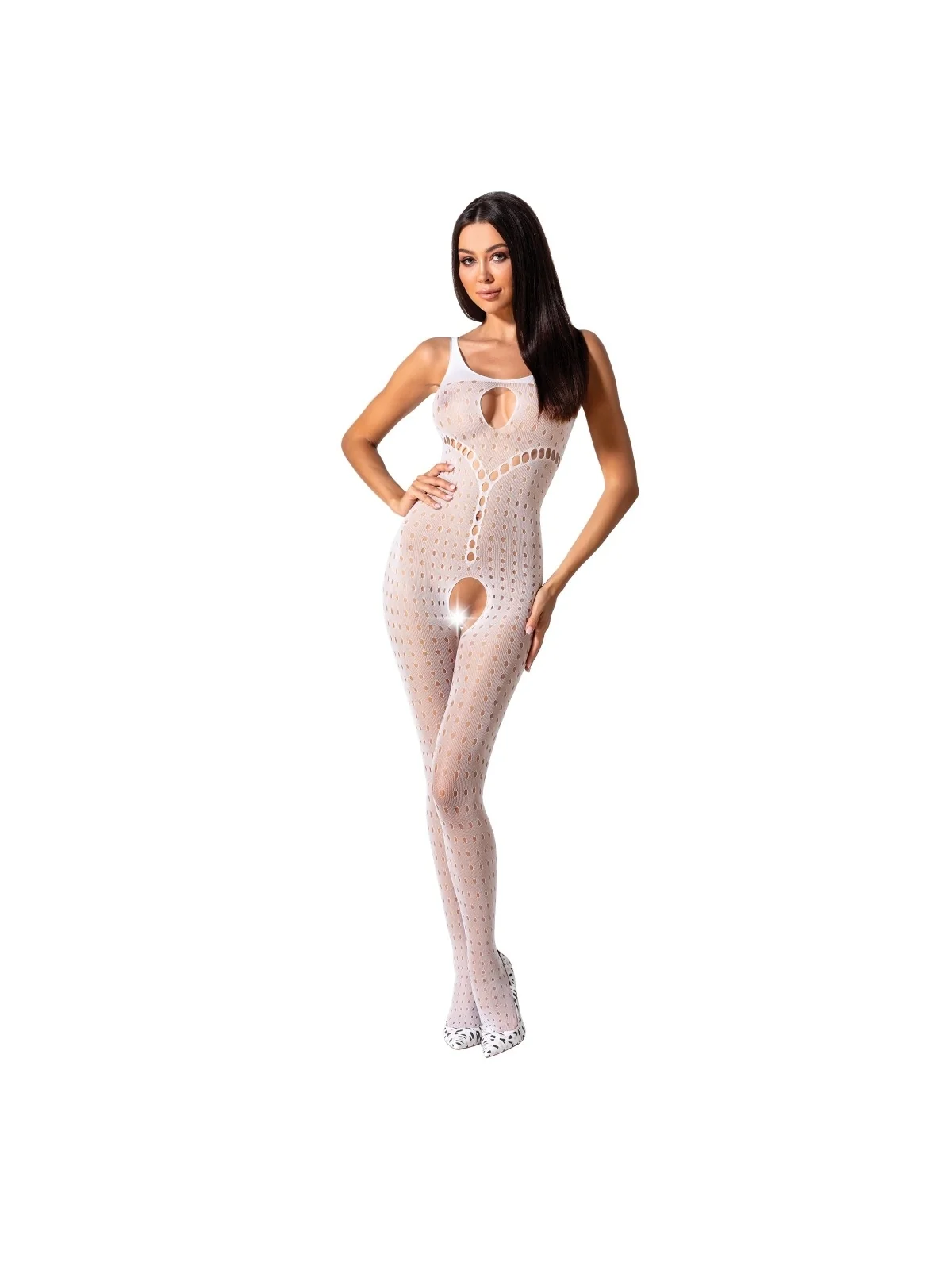 Weißer Ouvert Bodystocking Bs078 von Passion