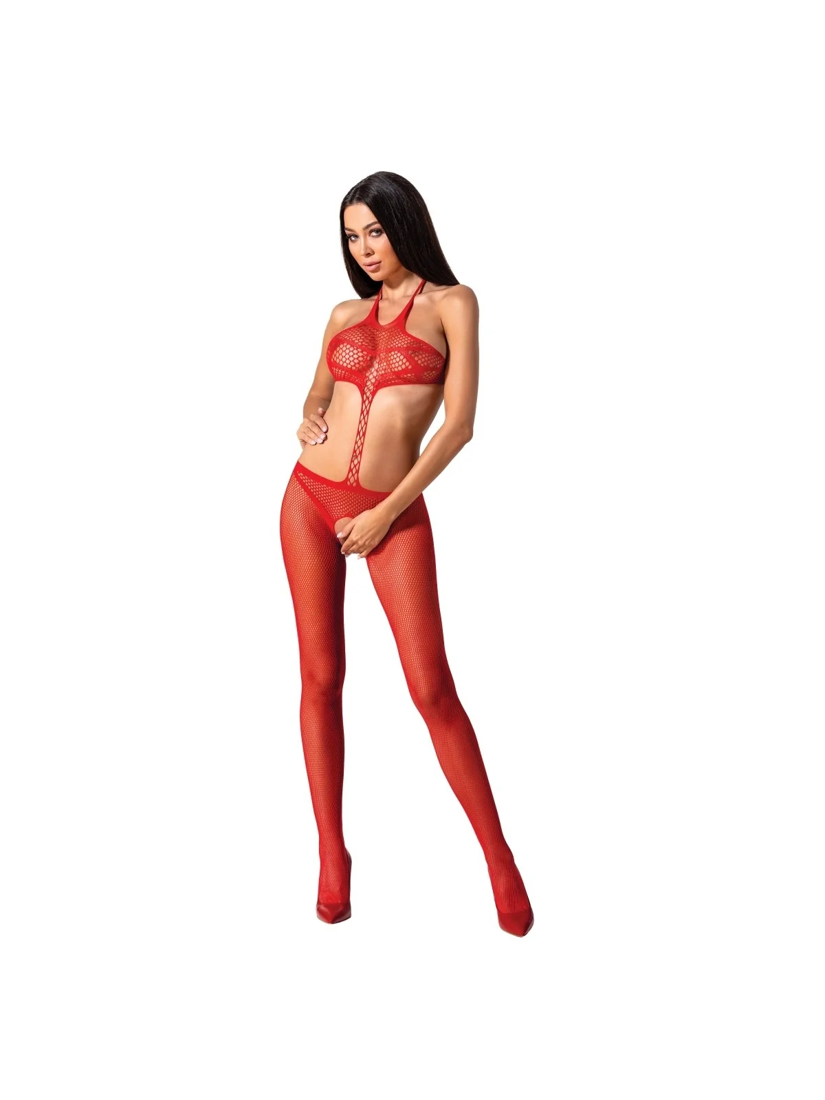 Roter Ouvert Bodystocking Bs080 von Passion