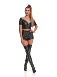 Schwarzes Damen-Top Brmarina001 von Demoniq Black Rose 2.0 Collection