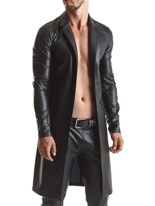 Herren Mantel Rmsergio001 Schwarz von Regnes Fetish Planet