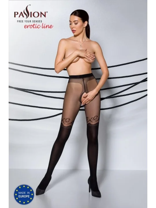 Ouvert Strumpfhose Ti Open 012 Schwarz von Passion Erotic Line