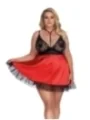 Schwarz/Rotes Babydoll Aa052970 von Anais Apparel Plus Size