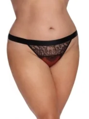 Dunkelroter Knickers mit Spitze Aa052934 von Anais Apparel Plus Size